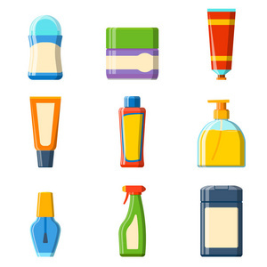 浴淋浴平面樣式圖與現(xiàn)代化衛(wèi)浴設(shè)計 容器、塑料瓶與衛(wèi)生材料的融合